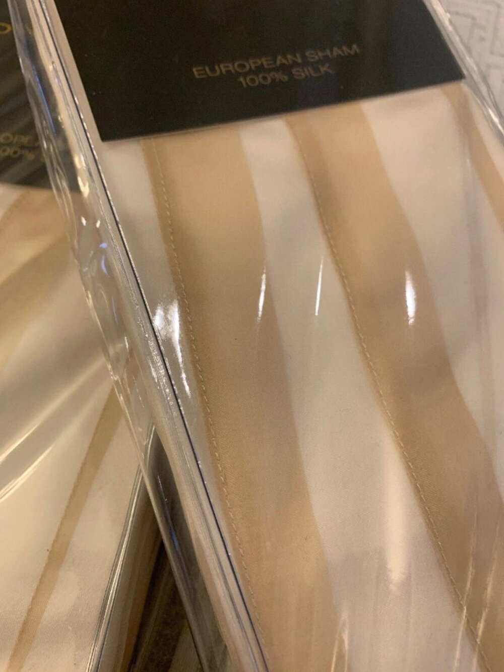 Donna Karan Home Awakening Blush PAIR 2 EURO Pillow Shams Silk European Cream